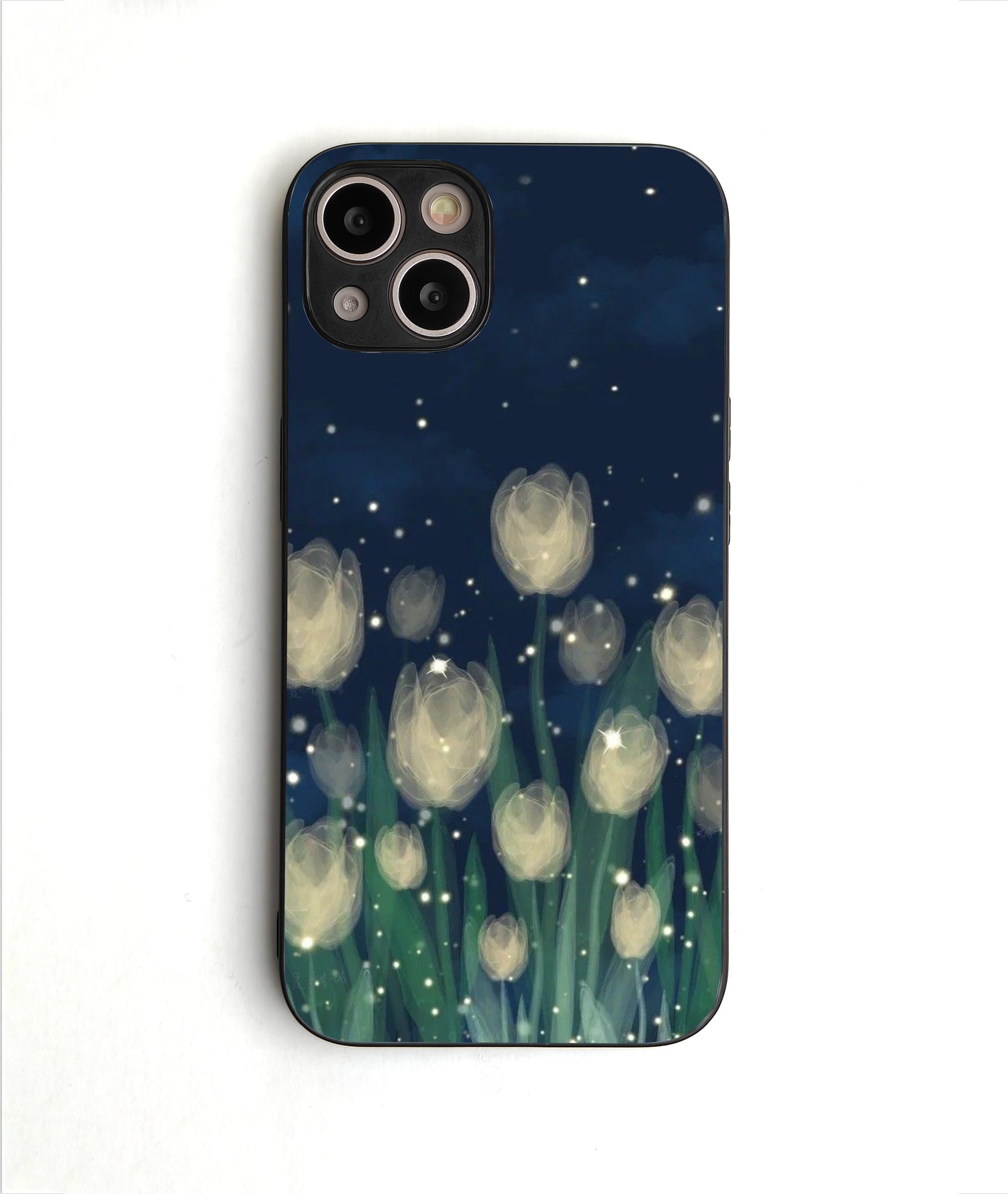 Blury Blue Tulip Glass case