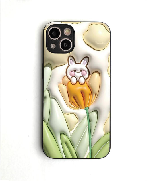 3d Yellow Tulip Glass Case