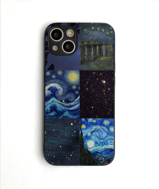 Starry Night Collage Glass case