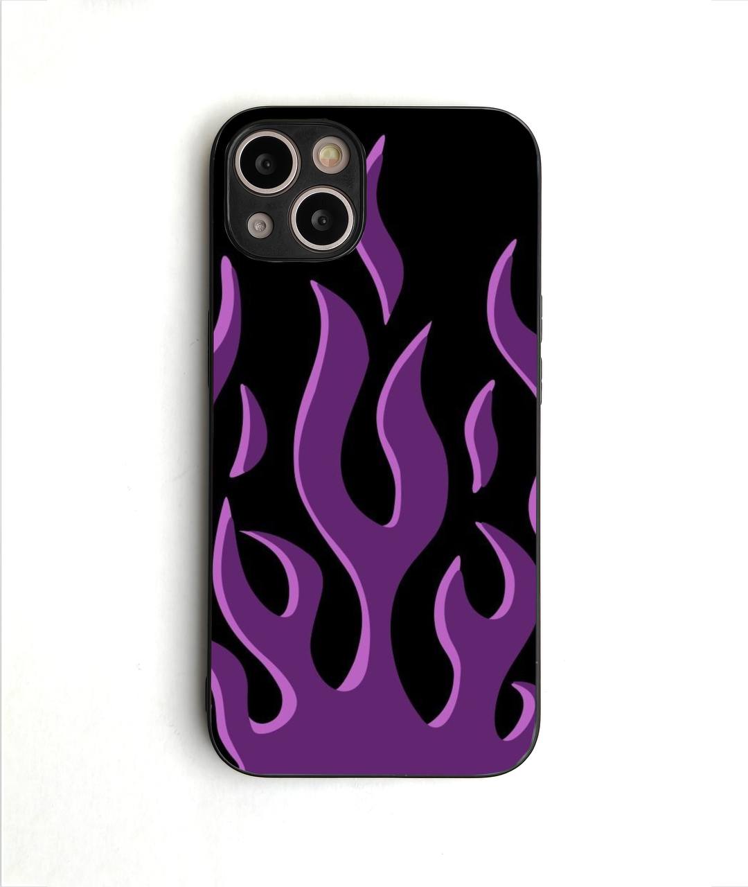 Purple Flame Heart Glass case