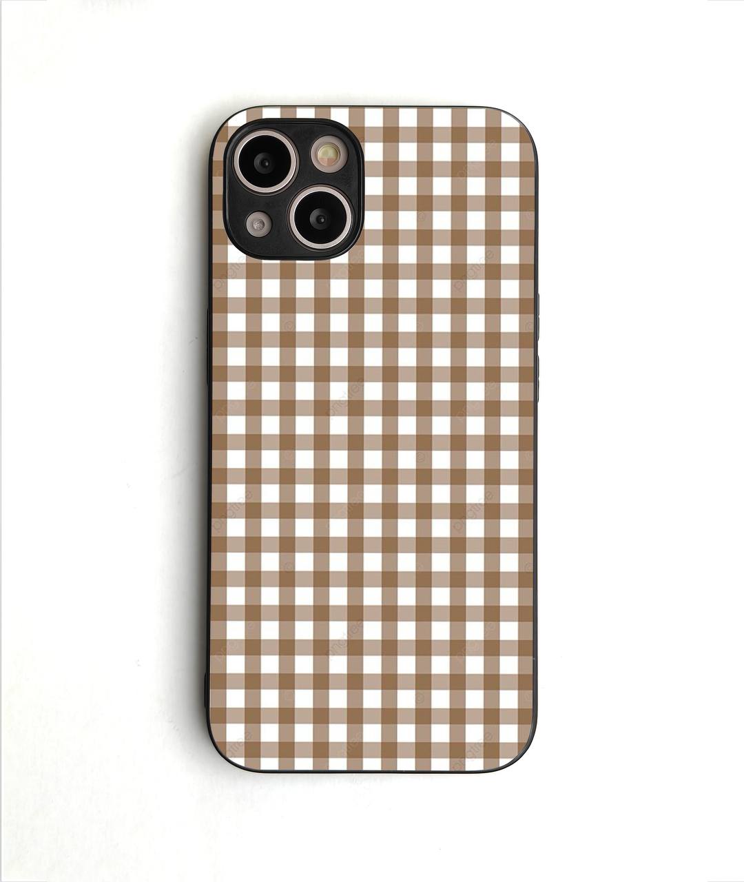 Brown Checkered Glass case