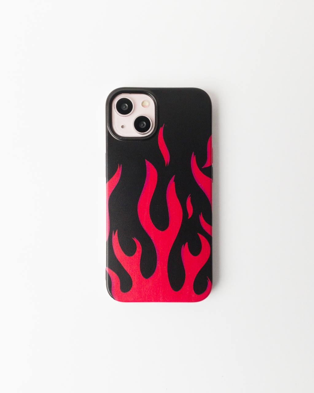 Red Fire Pattern Silicon Case